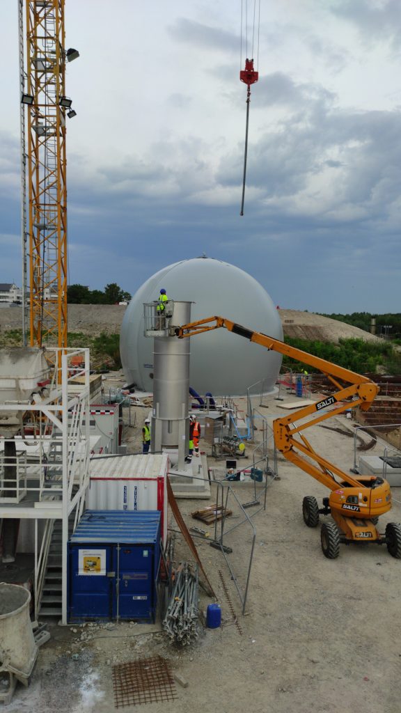 Mounting a Hofstetter torch and a Sattler gasometer for OTV Grand Paris in Bonneuil (95)