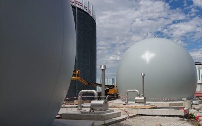 Micr’Eau installe deux stockeurs de biogaz Sattler à Bruxelles sud