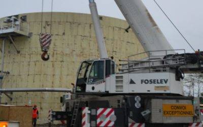 Montage de 2 gazomètres pour Veolia en Ariège