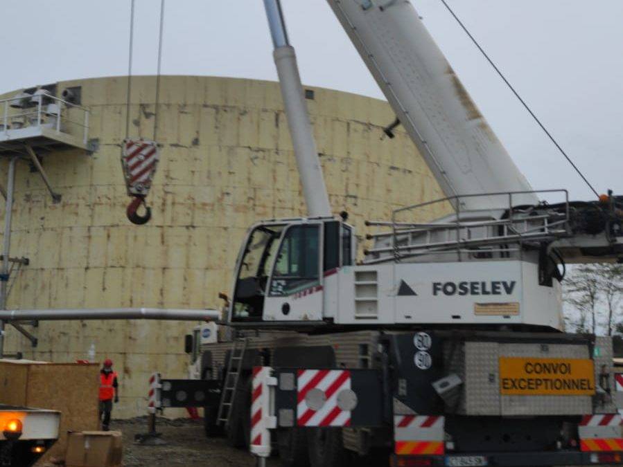 Montage de 2 gazomètres pour Veolia en Ariège