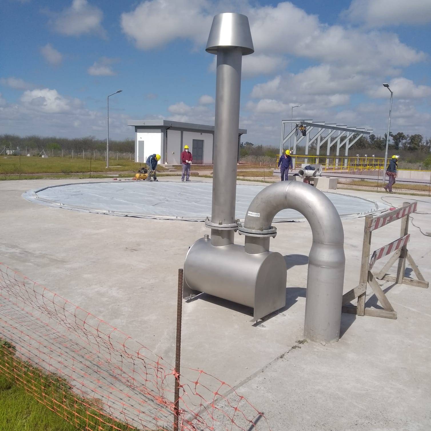 installation du gazomètre Sattler en Argentine