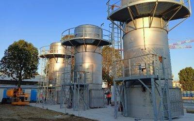 Micr’Eau installs 6 biogas flares with a flow of 3600 Nm3/h at SIAAP (Paris) for Suez France