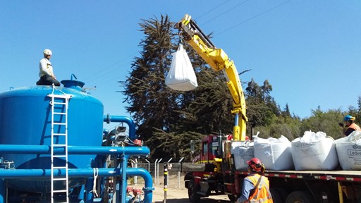 Changement de média filtrant au Chili