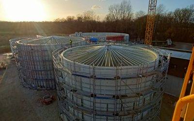 Installation of 2 gasholders for Suez in Benfeld